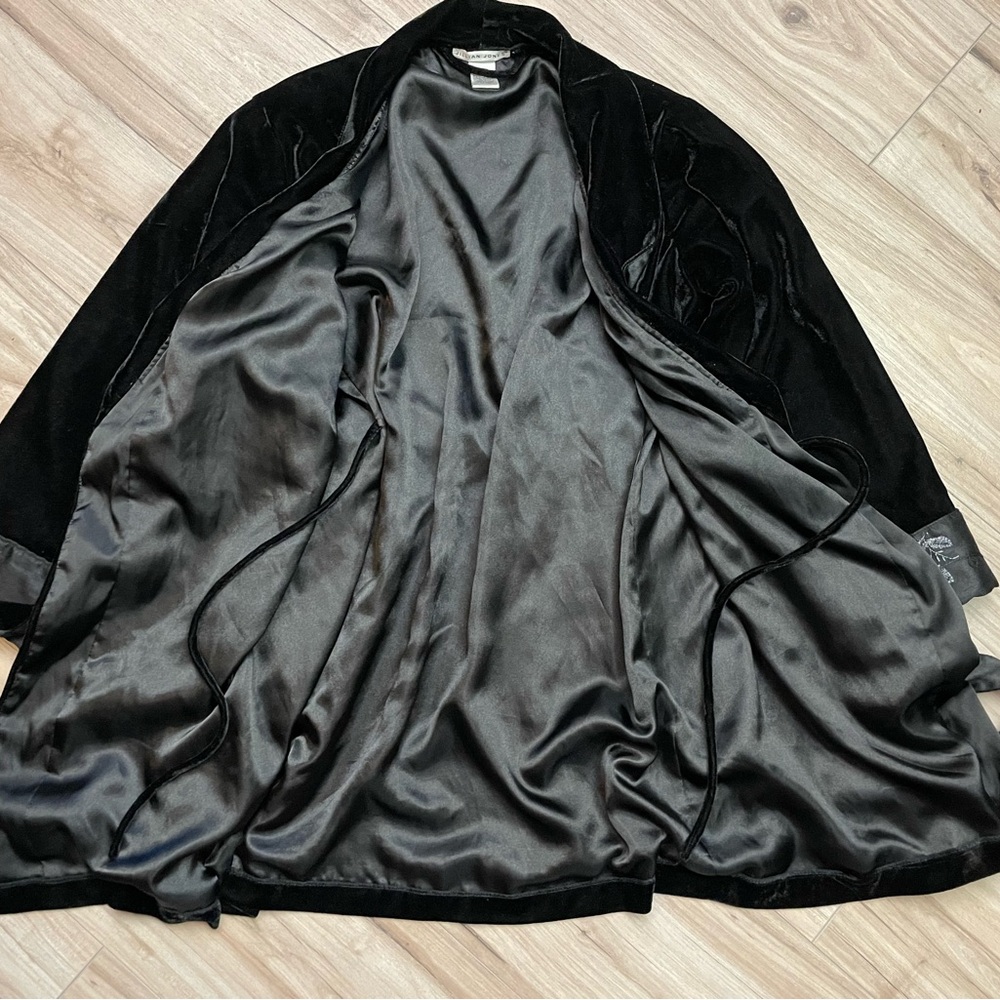 Jillian Jones Vintage Velevet Dressing Gown- Velure Short Robe Women's Small - Picture 7 of 12